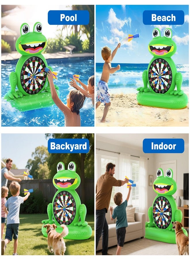 MOONTOY Pool Toys for Kids, Inflatable Frog Dart Board Game, Pool Games for Beach & Backyard, Summer Water Toys for Boys Girls Ages 6-12, Teens & Adults (Pump Included) - Image 5