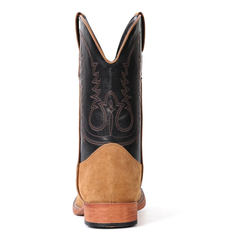 IUV Cowboy Boots for Men Suede Square Toe Western Boots Pull On Durable Classic Embroidered Boot - Image 5