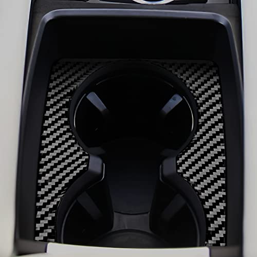 JUPIZEUS Carbon Fiber, Car Center Water Cup Holder Frame Cover Sticker for Mazda 6 2016-2017.5 with Automatic Transmission, Auto Interior Trim, 1PCS, Black - Image 4