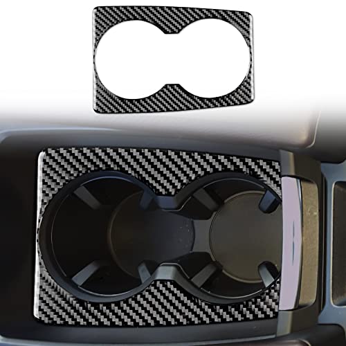 JUPIZEUS Carbon Fiber, Car Center Water Cup Holder Frame Cover Sticker for Mazda 6 2016-2017.5 with Automatic Transmission, Auto Interior Trim, 1PCS, Black - Image 1