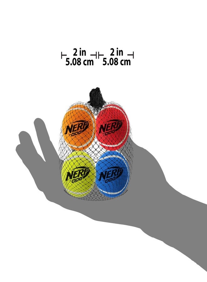 Nerf Dog 4-PACK - Squeak Tennis Ball - Blue, Green, Orange and Red - Image 3