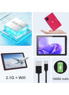 C idea Tablet CM8800 Screen size 10 inches 5G Wi-Fi connection storage 8GB RAM 512GB storage capacity Supports dual SIM With keyboard and protective cover (Red) - pzsku/ZCBB9D05A7FBE6E965524Z/45/_/1718696943/7283e0d8-f063-4271-aa39-67a38c6ab74d