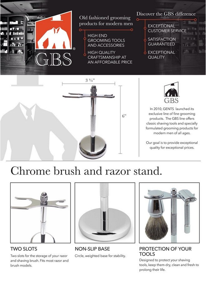 G.B.S .B.S Stylish Shaving Kit For Men’S Beard Traditional 42C Safety Razor Badger Shaving Brush Stainless Brush & Razor Stand Chrome Bowl 3 Pack Of Natural Shaving Soaps + 25 De Razor Blades - Image 3