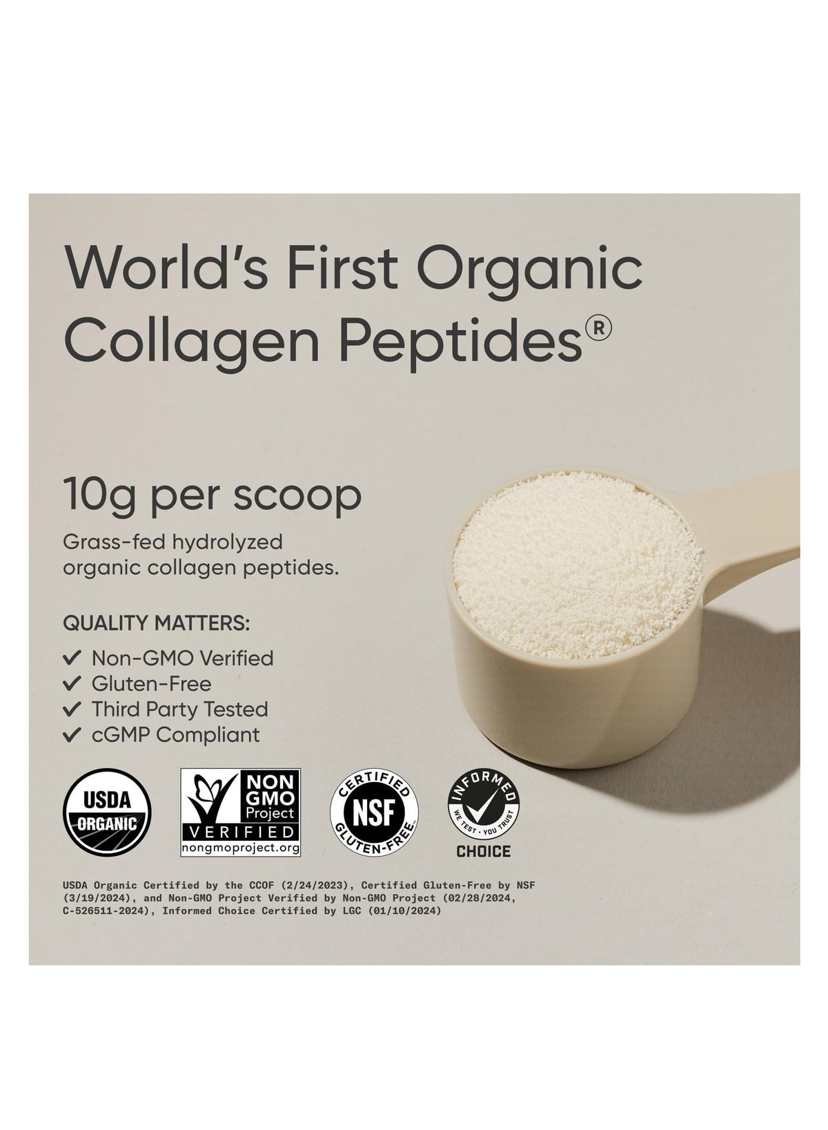 Sr Organic Collagen Peptides Unflavored 300G 30 Servings
