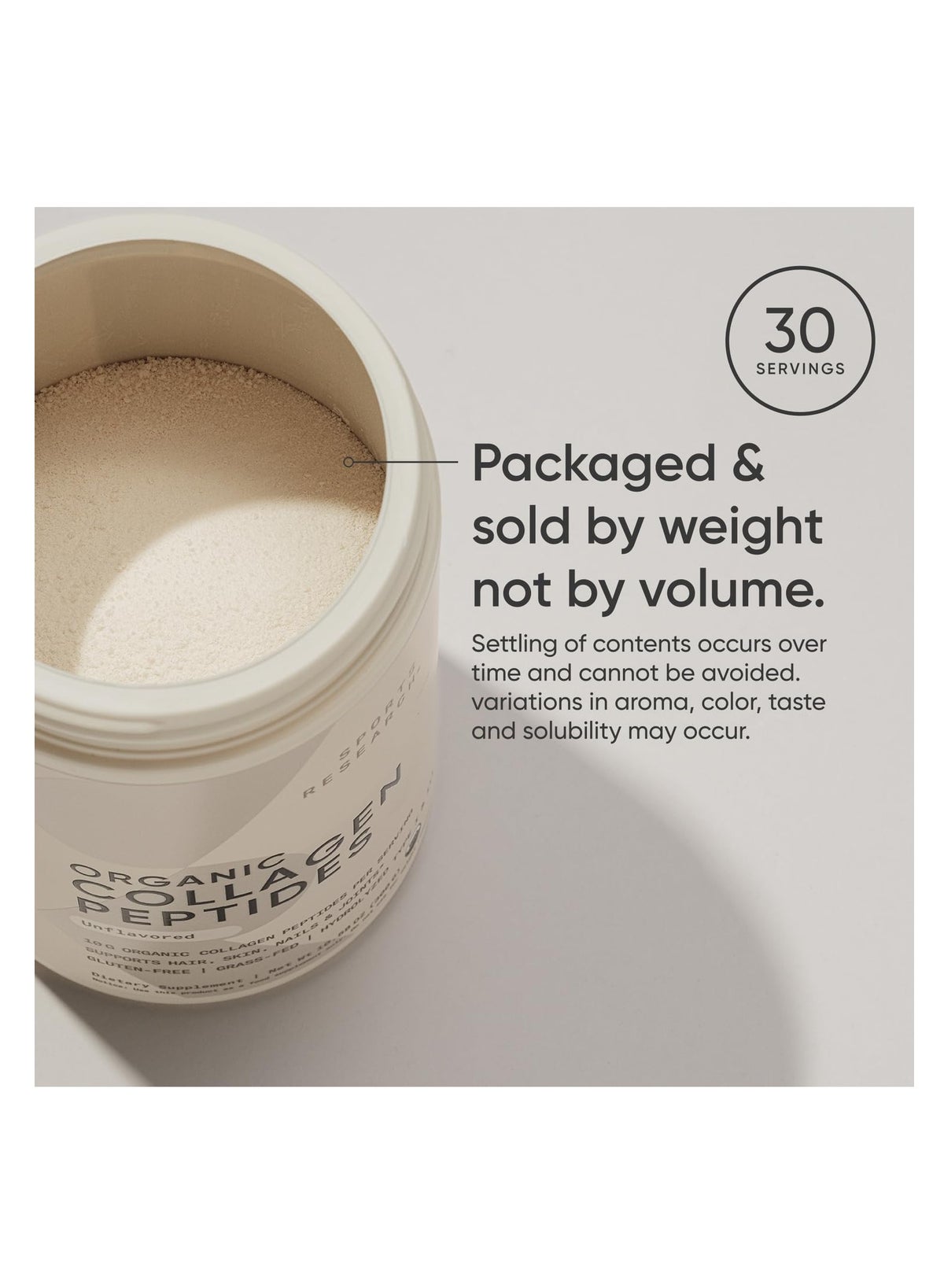 Sr Organic Collagen Peptides Unflavored 300G 30 Servings