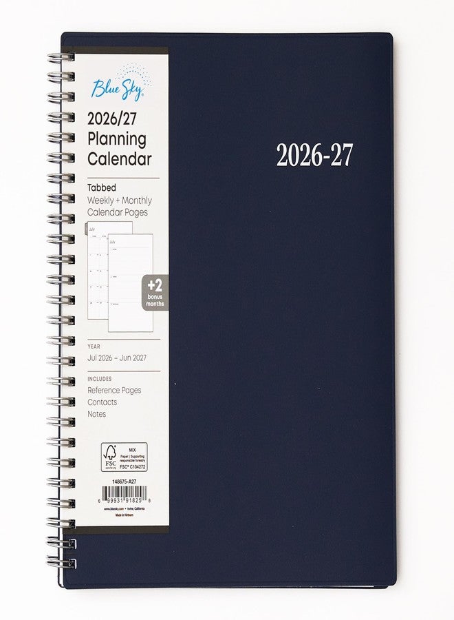 Blue Sky 2026-2027 Weekly and Monthly Academic Year Planner Calendar, July 2026 - June 2027, 7" x 9", Flexible Cover, Wirebound, Laminated Tabs, Enterprise Navy - Image 1