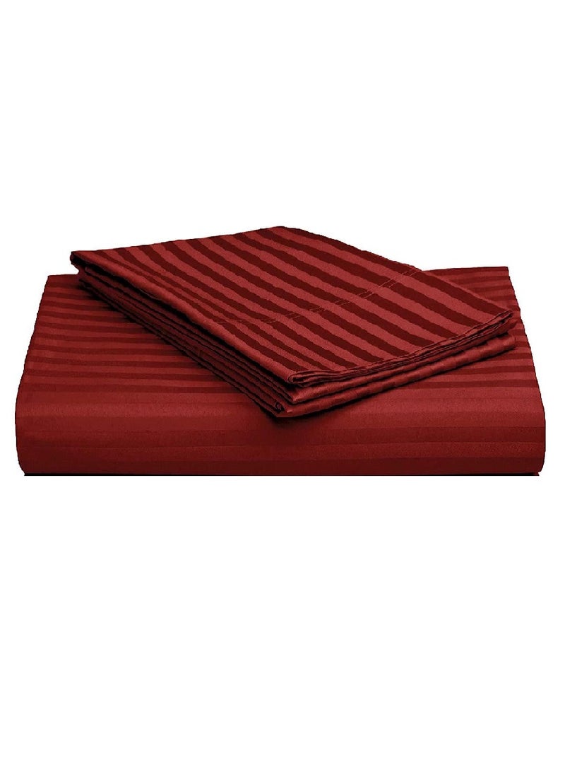Blueberry Striped Sheet Set Sheets Deep Pockets Machine Washable Hotel Bedding Silky Soft 180x200+20cm  - Image 1