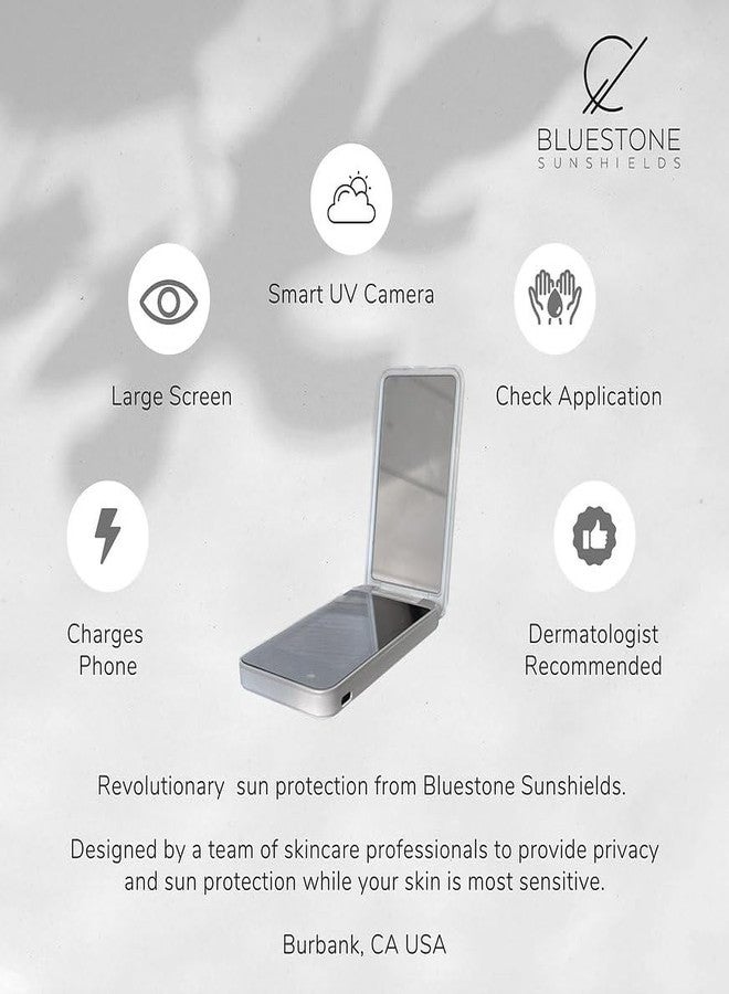 Bluestone Sunshield Sun Smart UV Makeup Mirror - Makeup Vanity Mirror, Ideal for Travel with Advanced Sun Protection Detection, USB Charging, Backup Power - Image 3