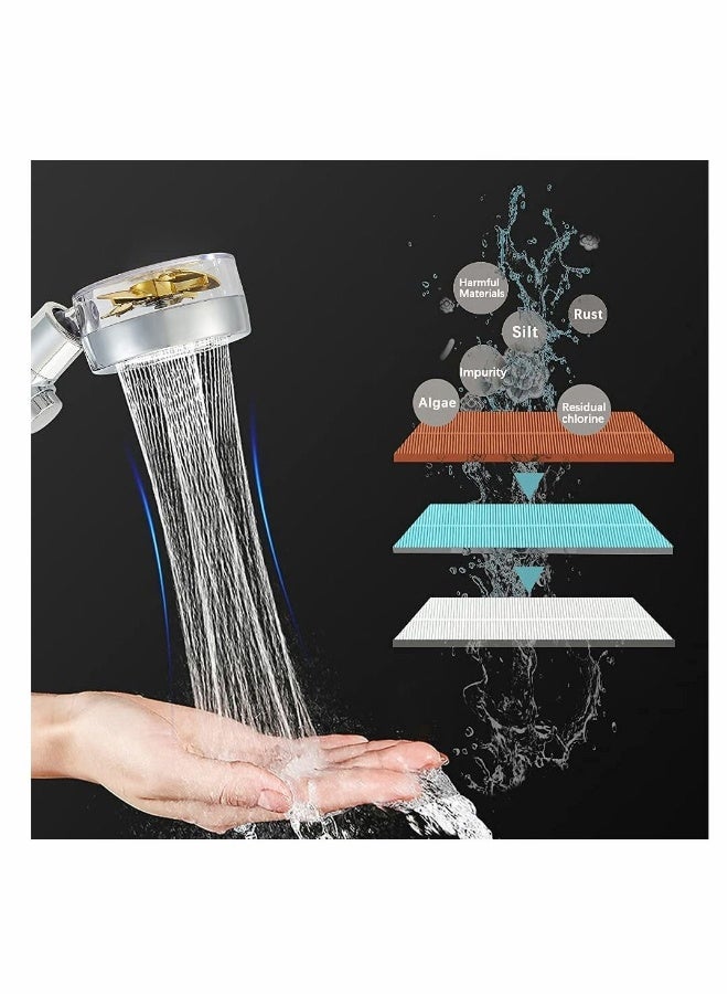 Handheld Turbo Fan High Pressure Shower Head With Filter Supercharged Household Net Celebrity Small Waist Shower Head Shower Rain Filter Shower Head - Image 2