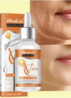 iBealee Anti Aging 30% Vitamin C Serum Get Rid of Acne Marks Shrink Essence Fine Facial Lines Fade Brighten Pores Retinol and Hyaluronic Acid Serum for Brightening Firming and Hydrating Retinol Serum 20ml  - Image 1