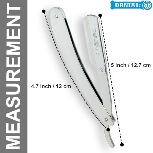 DANIAL Stainless Steel Heavy Duty Professional Razor for Men | Precision Beard Shaping & Clean Shaving | Durable Metal Straight Razor with Anti-Slip Handle | Suitable for Barbers & Home Grooming - Image 5