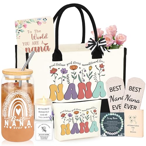 DOGMEM Nana Gifts Set for Grandma, Birthday Gift for Nana from Granddaughter Grandson Grandchildren Grandkids Best Grandma Gift Set Christmas Gifts for Nana - Image 1