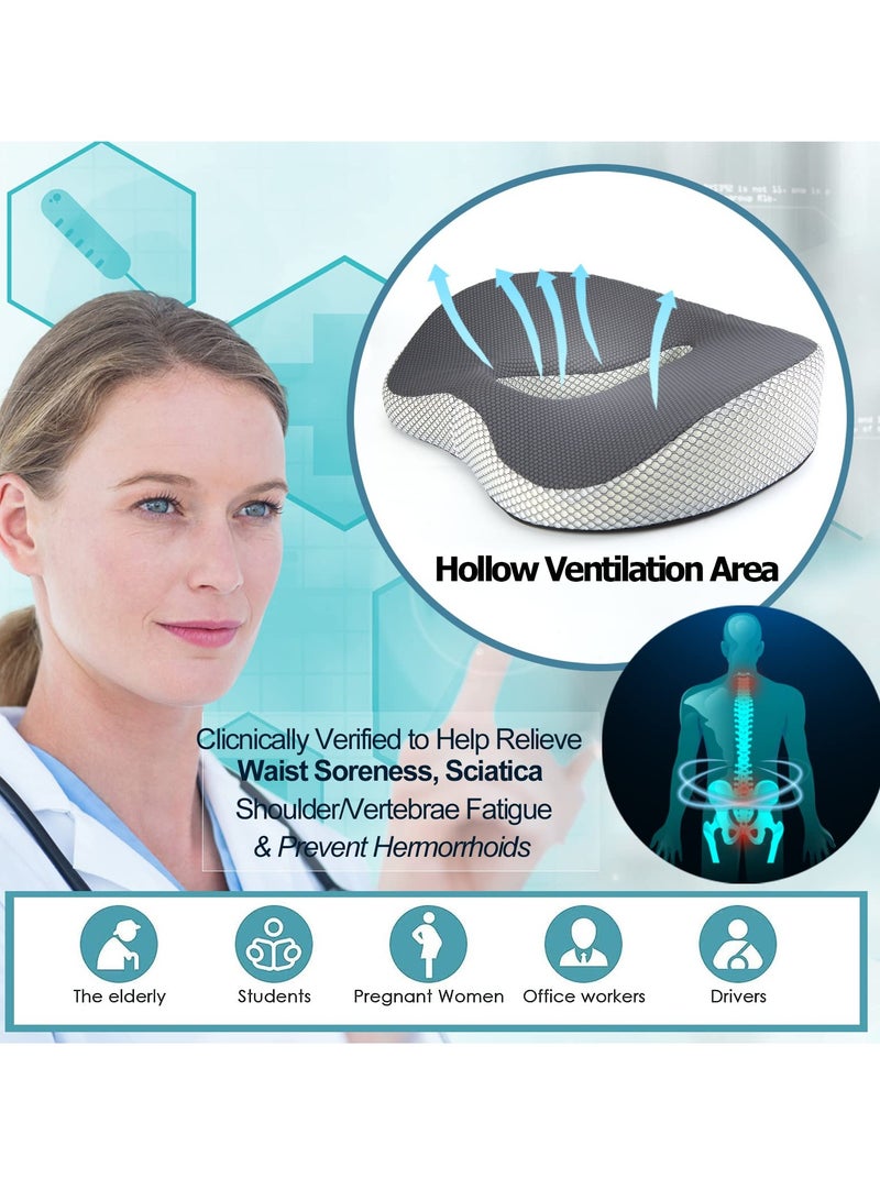 SYOSI Donut Pillow Hemorrhoid Tailbone Cushion, Gel Seat Cushion for Long Sitting, Office Chair Cushion to Relieve Sciatica, Hemorrhoid Pillow Cushion for Tailbone Pain - Image 2
