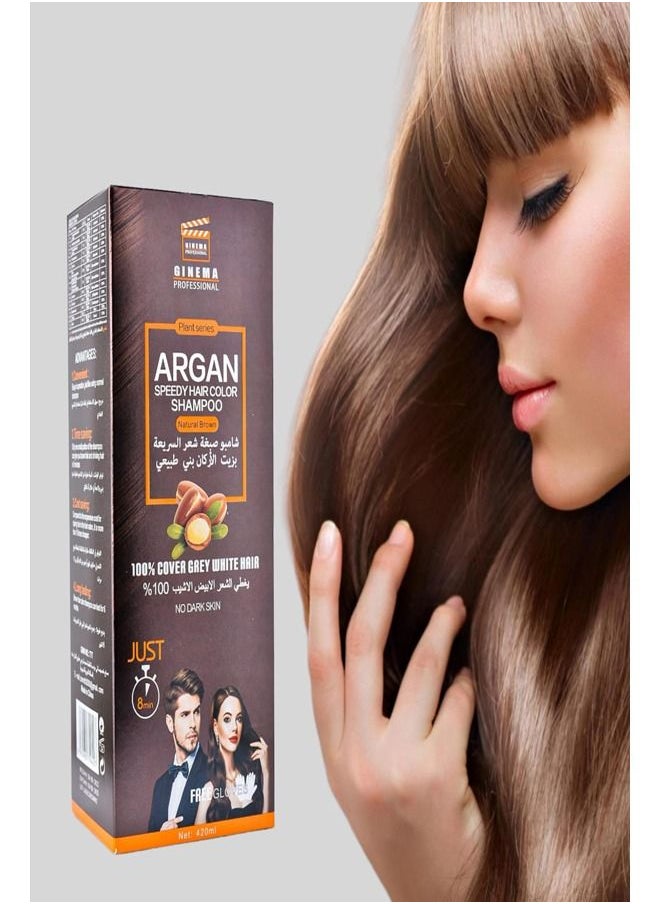 GINEMA PROFESSIONAL - Argan Speedy Hair Color Shampoo Free Gloves - Image 1