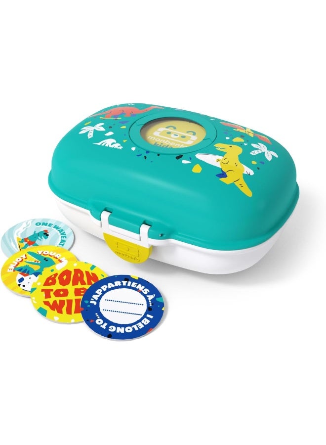 monbento - Children's snack box MB Gram blue Dino - BPA-free snack box ideal for school, picnic, holidays, hiking - Dinosaur snack box for boys and girls - Customisable and durable - Image 1