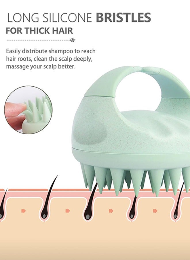 فرشاة شامبو مدلك فروة الرأس للشعر بشعيرات سيليكون ناعمة (أسود) - Image 2