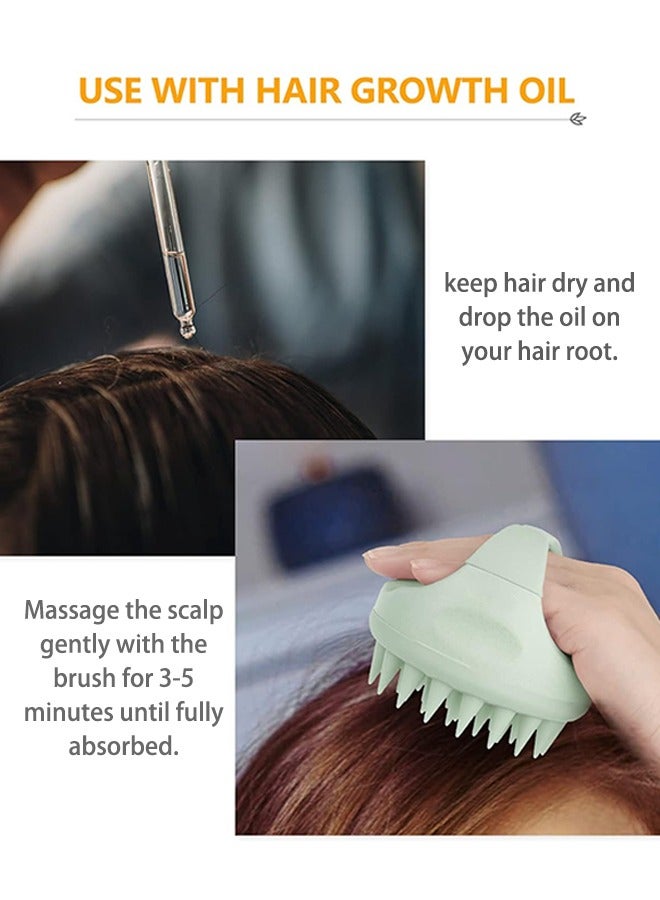 فرشاة شامبو مدلك فروة الرأس للشعر بشعيرات سيليكون ناعمة (أسود) - Image 3