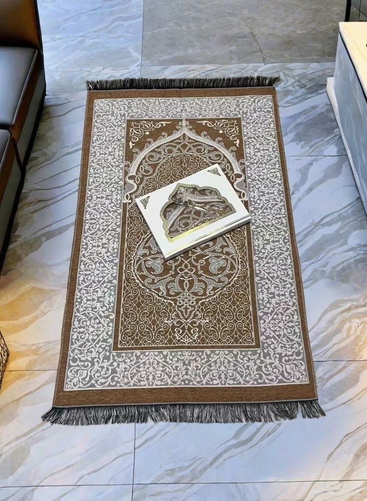 Aramu Prayer Mat with Prayer Beads,Soft Prayer Rug with Elegant Square Gift Box,for Praying Men,Women,Kids  - Image 2