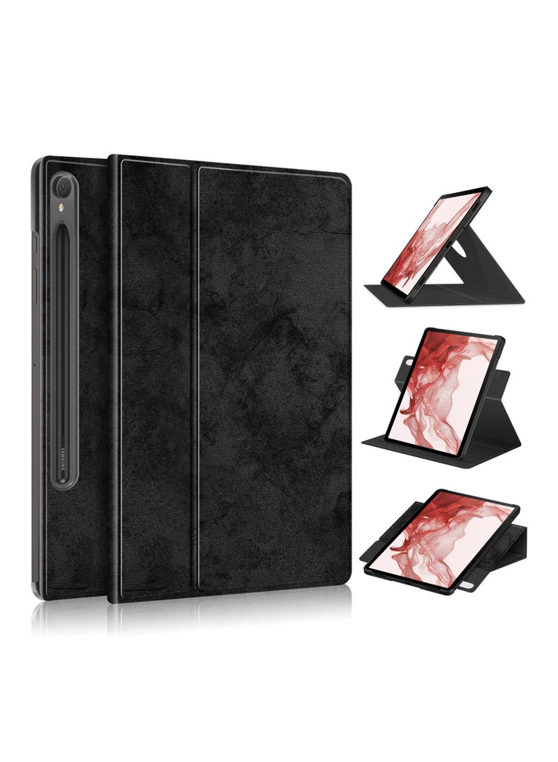 عام غلاف واقي متوافق مع Samsung Tab S9 11 بوصة X710، غلاف جلدي دوار، غطاء كامل التغطية مقاوم للصدمات، مع حامل متعدد الوظائف.
