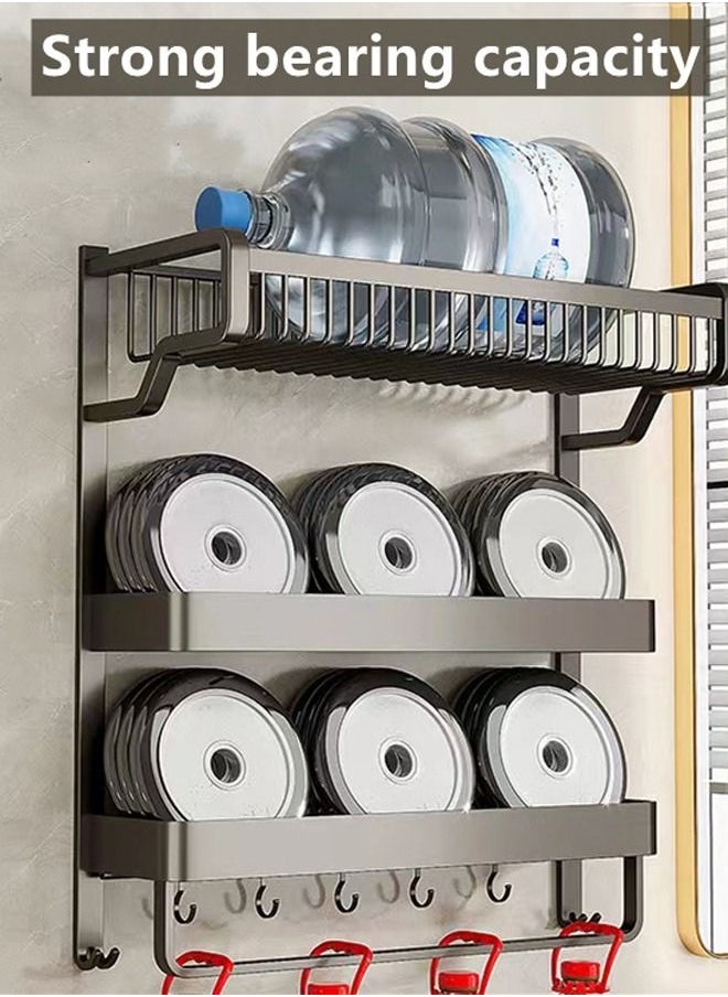 Kutis - 1-Piece Three Layer Bathroom Organizer/Bathroom Shelving/Bathroom Storage Rack High Quality Aluminum Black 57 x 22 x 62 Centimeter - Image 1