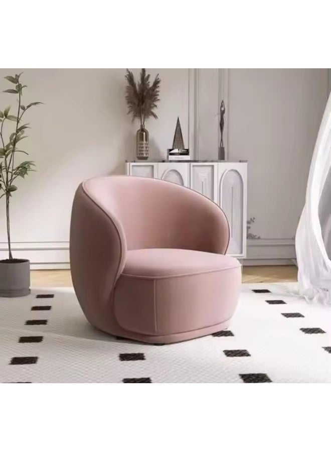 Modern Curved Accent Chair in Pink - Image 1