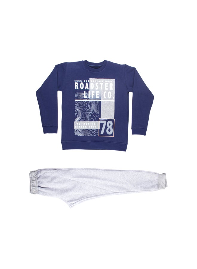 Papillon Boy Melton Printed Winter Pajama Set