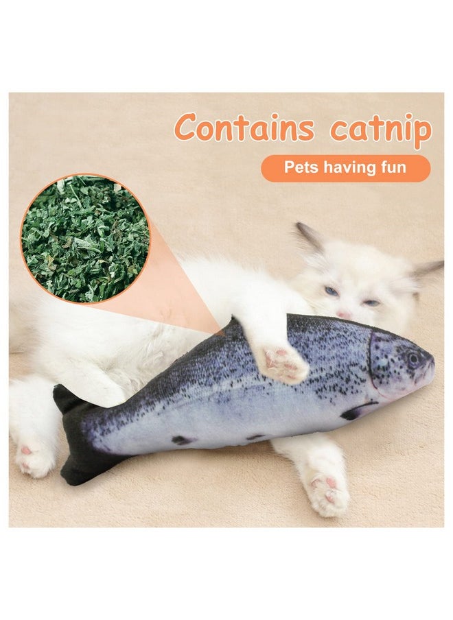Andiker Cat Interactive Toys (3Pcs), Cotton Filled Catnip Fish-Shaped Toys for Indoor Cats, Cat Toy Set for All Breed Sizes