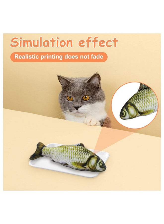 Andiker Cat Interactive Toys (3Pcs), Cotton Filled Catnip Fish-Shaped Toys for Indoor Cats, Cat Toy Set for All Breed Sizes