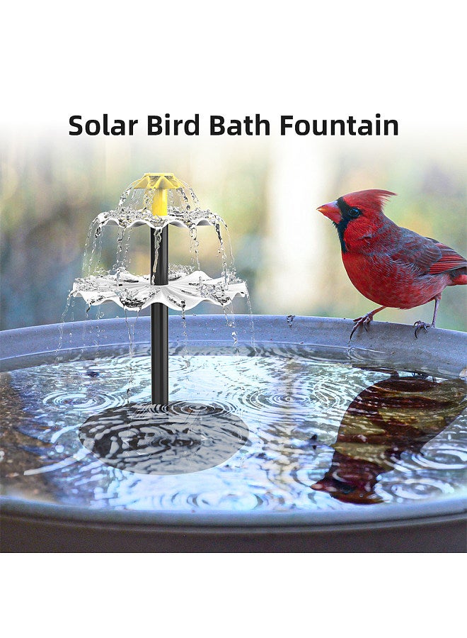 Generic 6W Solar Fountain Pump for Bird Bath with 12 LED Lights 9 Nozzles Built-in 1500mAh Battery Solar Powered Water Fountain Pump for Garden Pond Pool Fish Tank Aquarium and Outdoor  - Image 5
