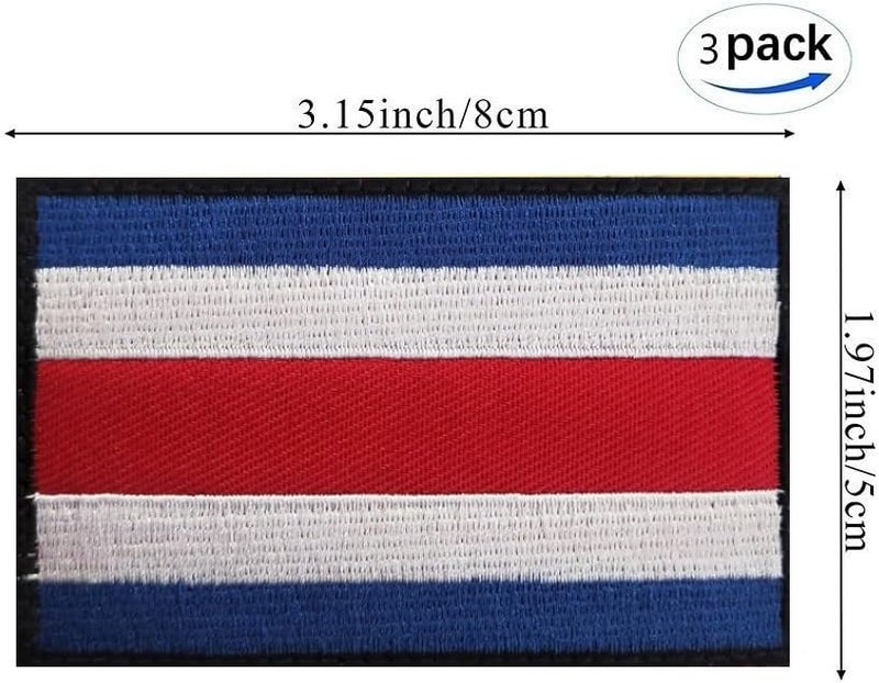 JAVD 3 Pack Costa Rica Flag Patch Costa Rica Flag Embroidery Patch for Hats, Tactical Bags, Jackets, Clothes Patch Team Military Patch - Image 2