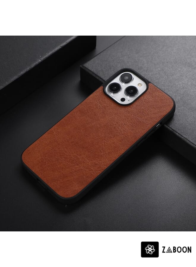 Zaboon Protective Case Cover For iPhone 13 Pro Max FaletteTexture PU+TPU+PC Shockproof - Image 1