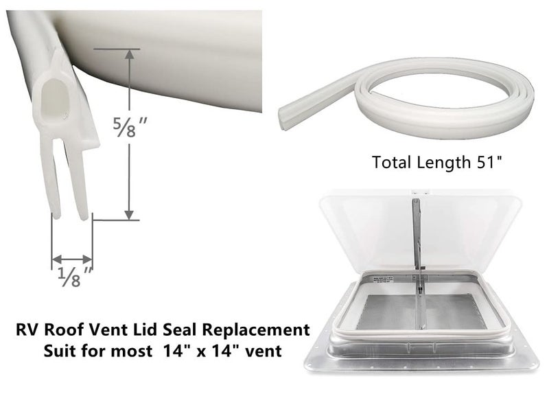ZRNIDIYR RV Roof Vent Seal 51" RV Seal Replacement for Roof Vents Roof Vent Lid Replacement Gasket… - Image 2