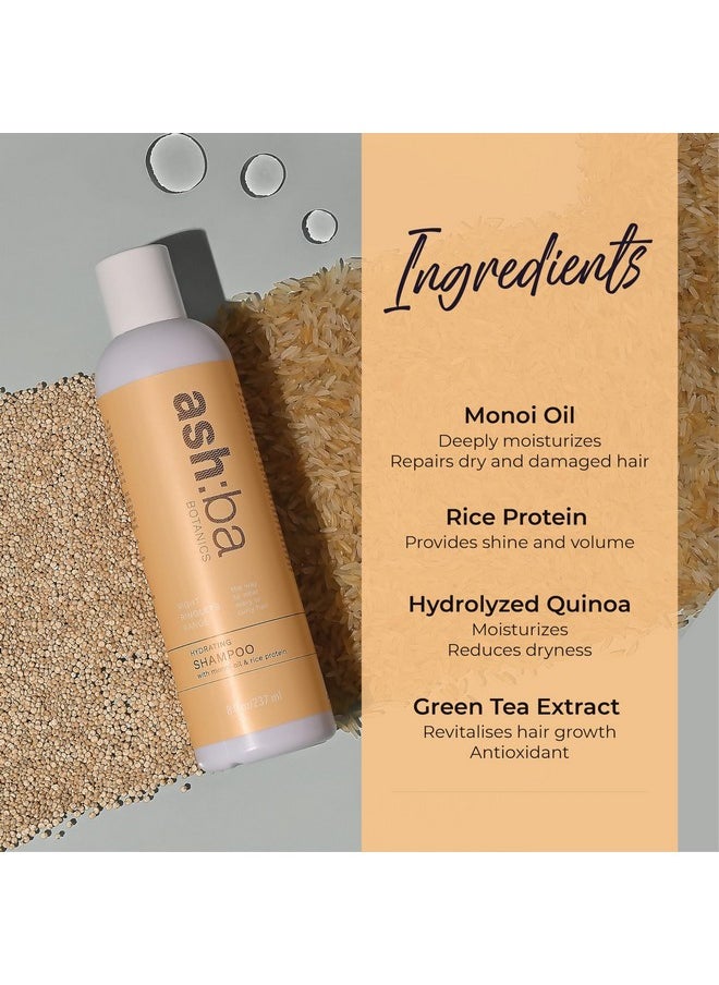 Ashba Botanics - Hydrating Shampoo For Straight Wavy Curly & Coily Hair Curly Hair Shampoo & Women Monoi Oil Macadamia Oil Green Tea Extract & Rice Protein Sls Sles Phthalates (Pack Of 1 50Ml) - Image 1
