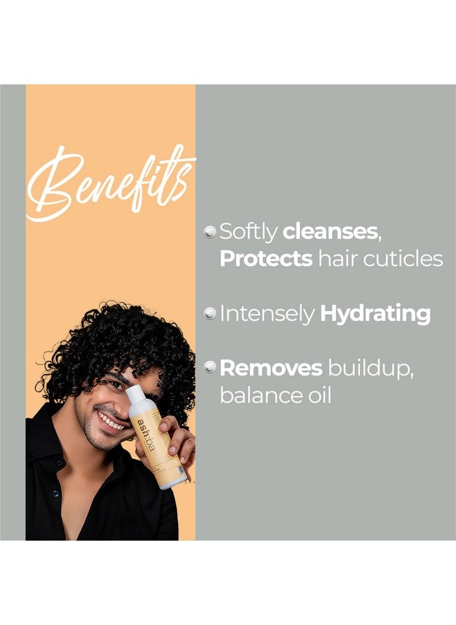 Ashba Botanics - Hydrating Shampoo For Straight Wavy Curly & Coily Hair Curly Hair Shampoo & Women Monoi Oil Macadamia Oil Green Tea Extract & Rice Protein Sls Sles Phthalates (Pack Of 1 50Ml) - Image 1