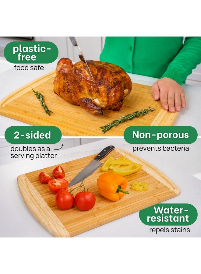 GREENER CHEF 18 Inch Extra Large Bamboo Cutting Board with Lifetime Replacements - Wood XL Cutting Boards for Kitchen - Organic Wooden Butcher Block and Chopping Board for Meat and Vegetables - Image 5