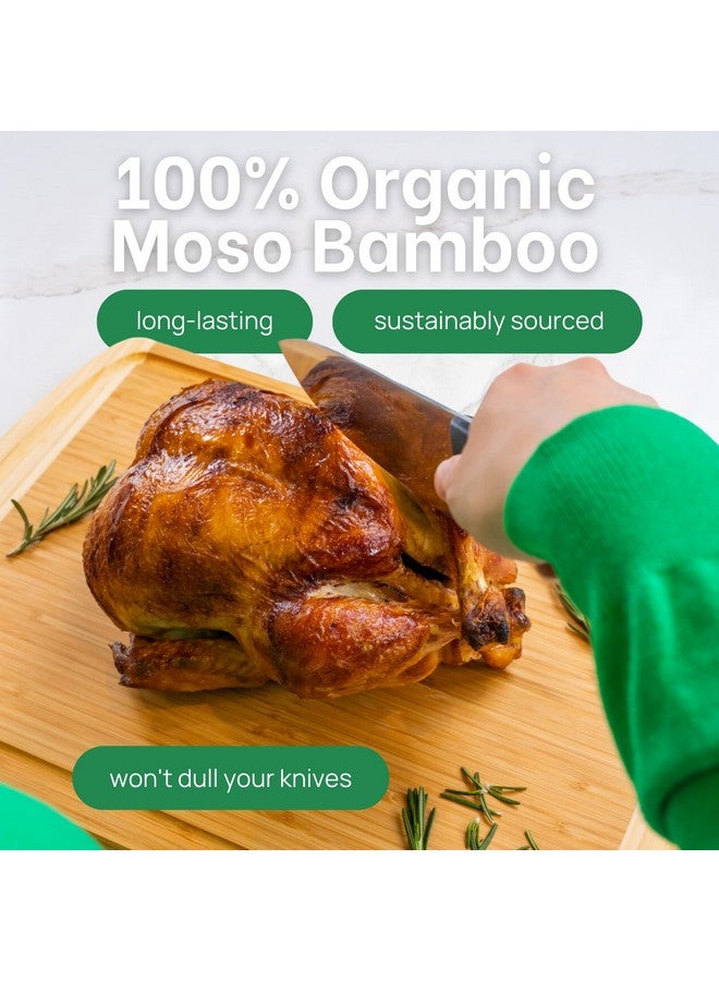 GREENER CHEF 18 Inch Extra Large Bamboo Cutting Board with Lifetime Replacements - Wood XL Cutting Boards for Kitchen - Organic Wooden Butcher Block and Chopping Board for Meat and Vegetables - Image 2