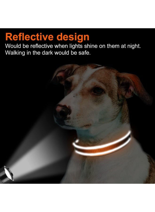 Q TRIPLE A Reflective Dog Collar with Soft Neoprene Padding, Metal D-Ring and Adjustable Length, Premium Nylon Material (Color: Orange) - Image 3