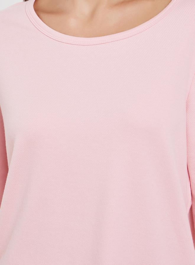 Styli Solid T-Shirt and Floral Print Pyjama Set - Image 3