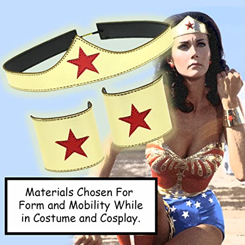 Bioworld Wonder Woman Cuff and Tiara Adult Cosplay Costume Set Gold - Image 5