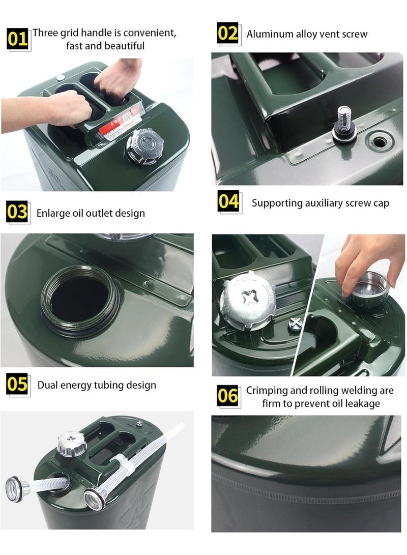 10L Barrels Can Gas Spare Container Anti-Static Can Square Fuels Container Leak Proof Portable Tank Fuel - Image 4
