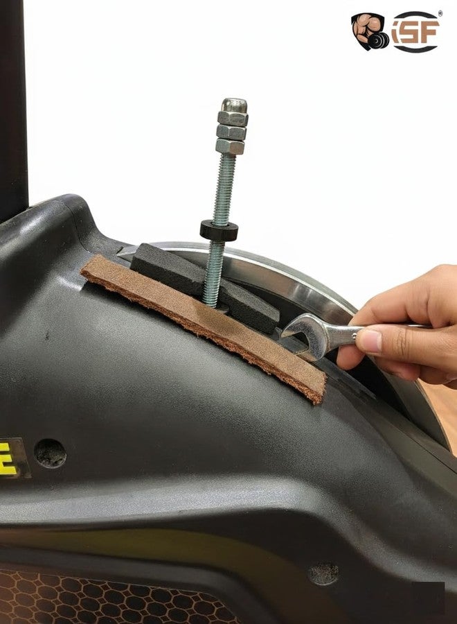 ISF Gym Commercial Spine Bike Heavy Duty Brake Pad Set, Leather Brake Pad with Adjustment Rod and Resistance Knob - Image 5