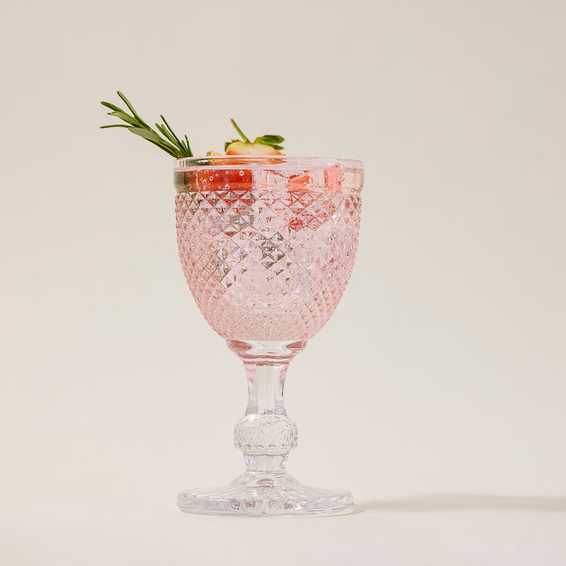 La Mesa 4 Piece Glass Stem Goblets Smoke Pink - Image 3