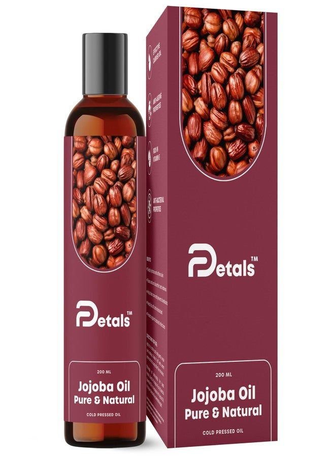 DPetals زيت الجوجوبا الطبيعي النقي المعصور على البارد من دي بيتالز | لموازنة البشرة الدهنية | مزيل مكياج طبيعي | مُنشط للشعر | زيت ناقل، 200 مل - Image 1