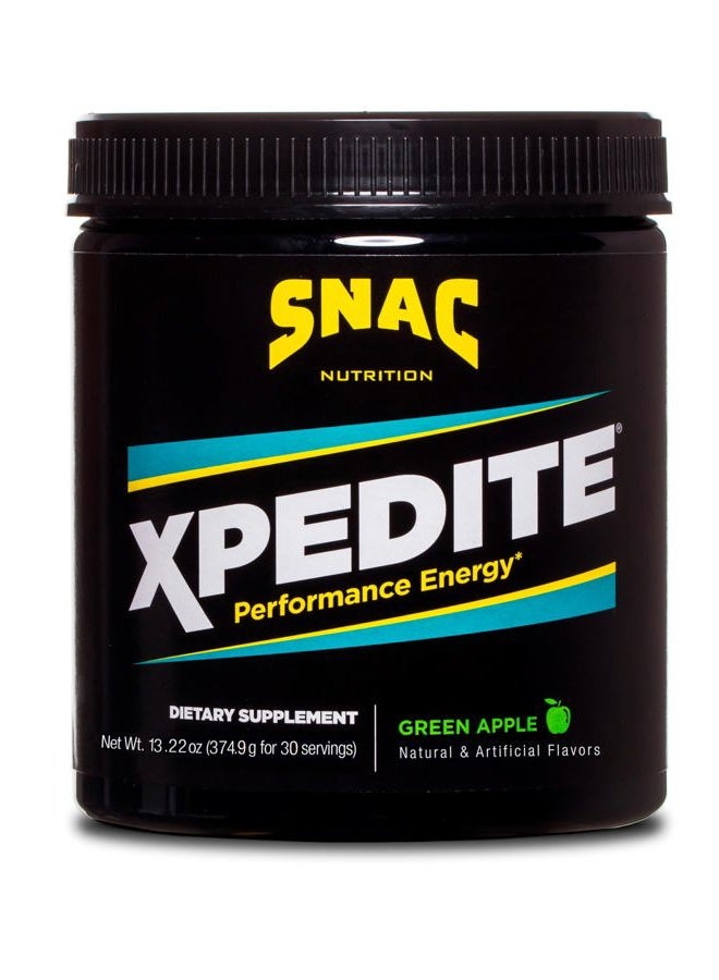SNAC XPEDITE Preworkout Performance Energy Drink Supplement, Green Apple Pre Workout Powder, 336 Grams (24 Servings) - Image 1