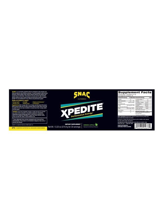 SNAC XPEDITE Preworkout Performance Energy Drink Supplement, Green Apple Pre Workout Powder, 336 Grams (24 Servings) - Image 2