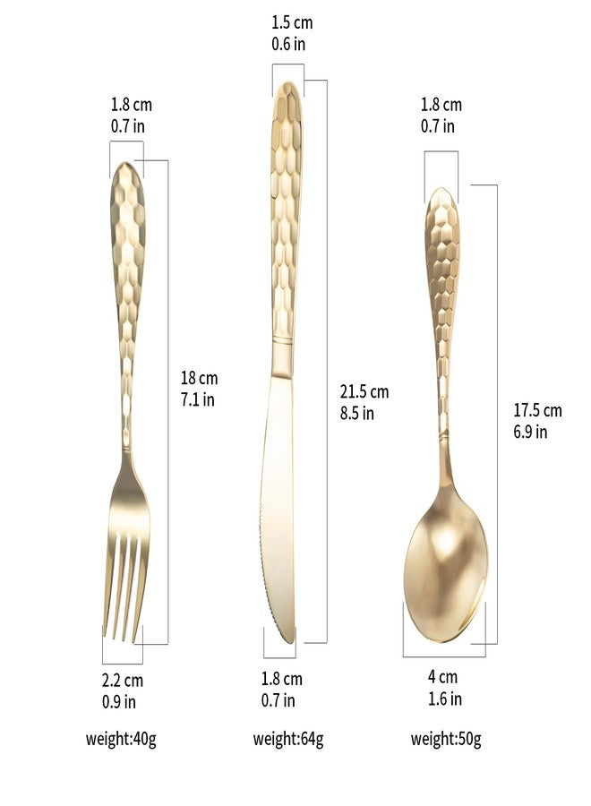 Purecopper 3-Piece Hammered Brass Cutlery Set, 99.99% Pure Copper High-End Kitchen Utensils Cutlery, Suitable for Home and Restaurant Cutlery Sets, Dishwasher Safe (3-piece set) - Image 5