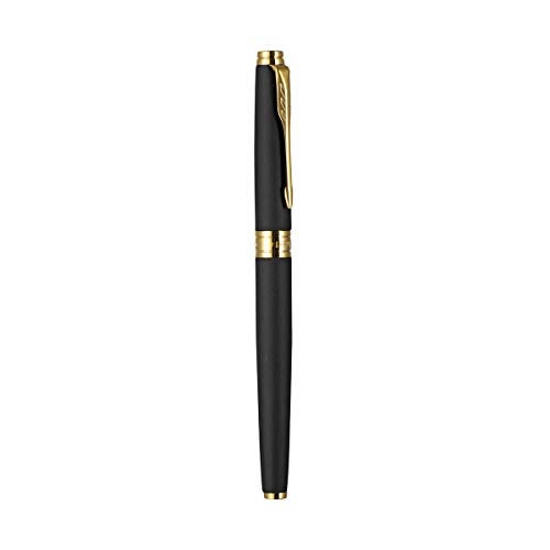 Parker Aster Matte Black Roller Ball Pen with Wallet (Gold Trim) - Image 3