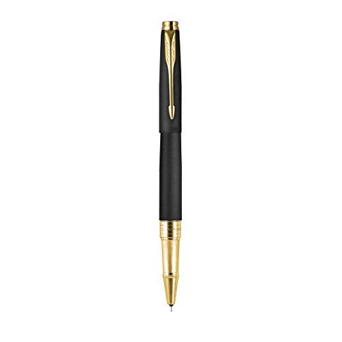 Parker Aster Matte Black Roller Ball Pen with Wallet (Gold Trim) - Image 5