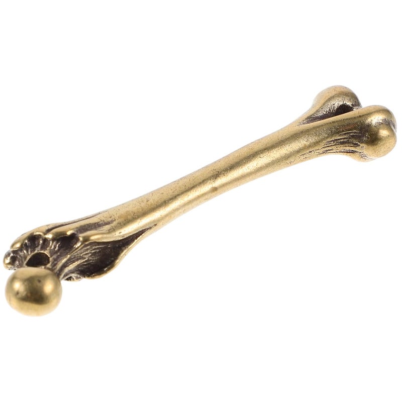 EXCEART Vintage Brass Bone Keychain 2Pcs Set Realistic Carved & Smooth Keychain Charms for Keys Bags Phone Accessories - Image 2
