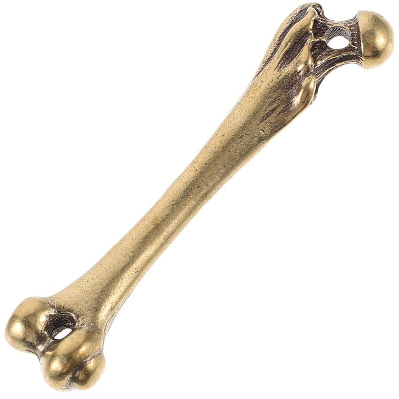 EXCEART Vintage Brass Bone Keychain 2Pcs Set Realistic Carved & Smooth Keychain Charms for Keys Bags Phone Accessories - Image 1